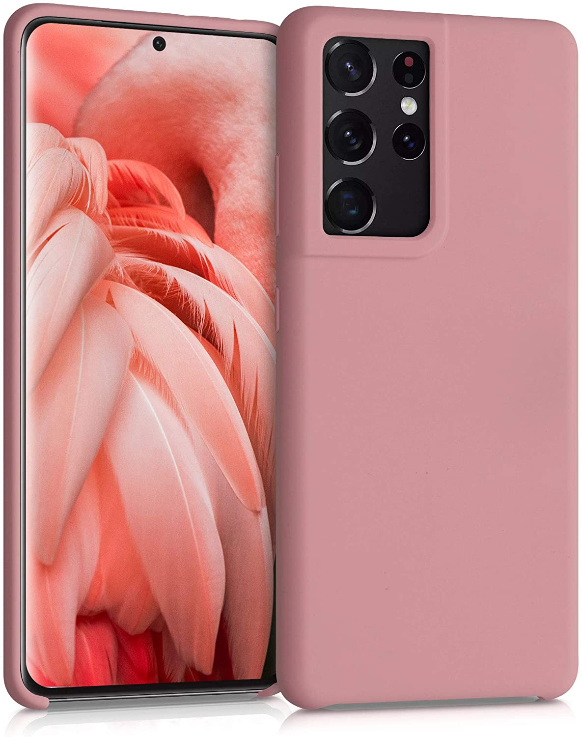 KW Samsung Galaxy S21 Ultra Θήκη Σιλικόνης Rubber TPU - Rose Tan - 54074.193