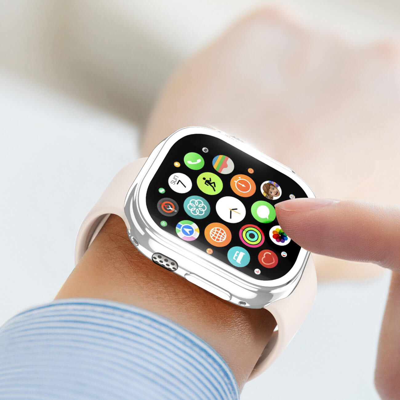 Dux Ducis Θήκη Apple Watch Ultra (1/2/3) - 49mm Samo Case Σιλικόνης - Silver