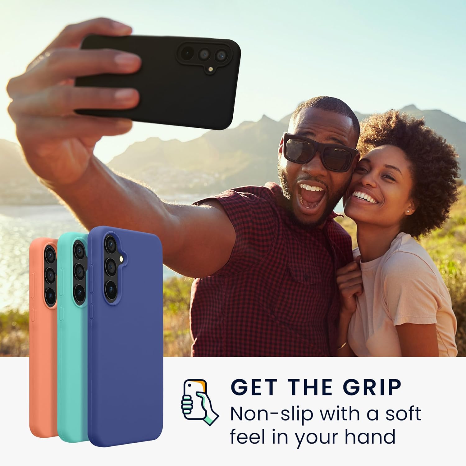 KW Samsung Galaxy A55 5G Θήκη Σιλικόνης Rubberized TPU - Black