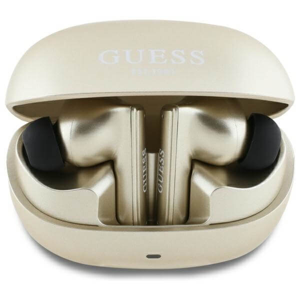 Guess TWS Capsule Printed Logo - Bluetooth 5.3 - Ασύρματα ακουστικά για Κλήσεις / Μουσική - Gold