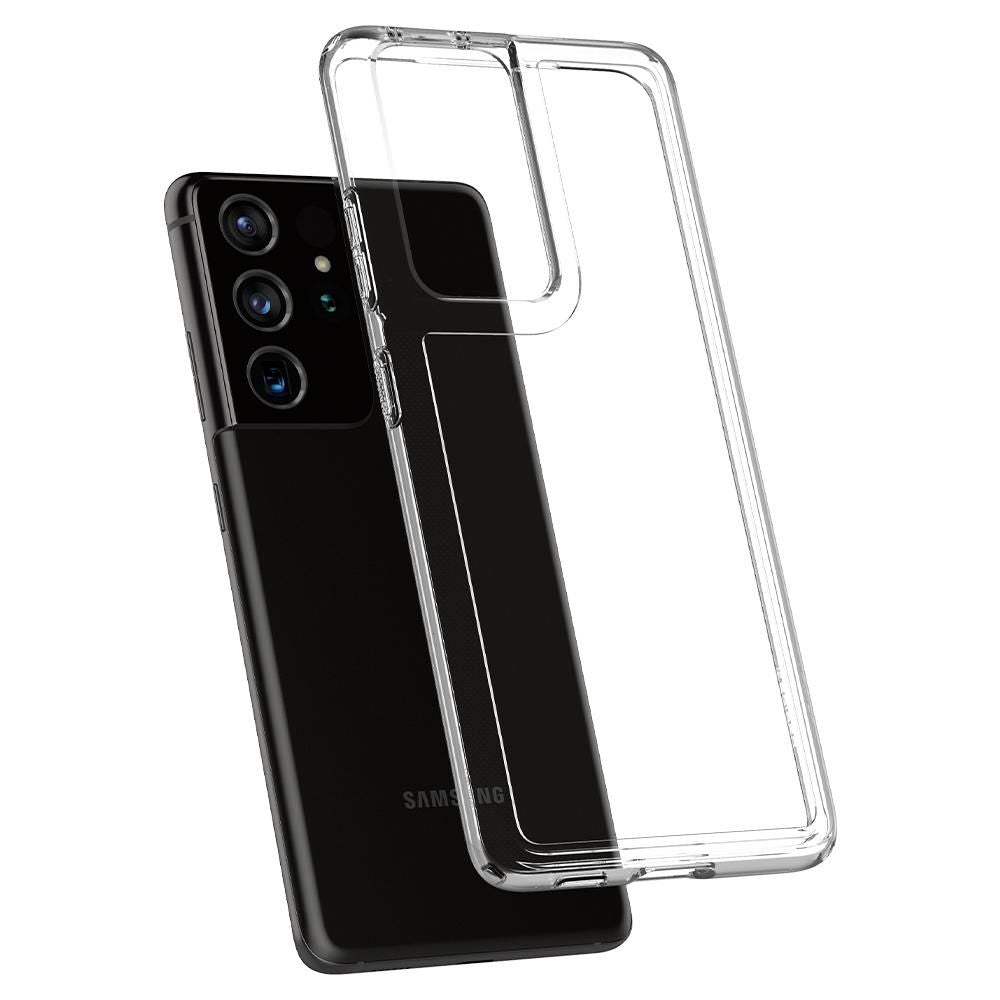 Spigen Samsung Galaxy S21 Ultra - Ultra Hybrid Σκληρή Θήκη με Πλαίσιο Σιλικόνης - Crystal Clear