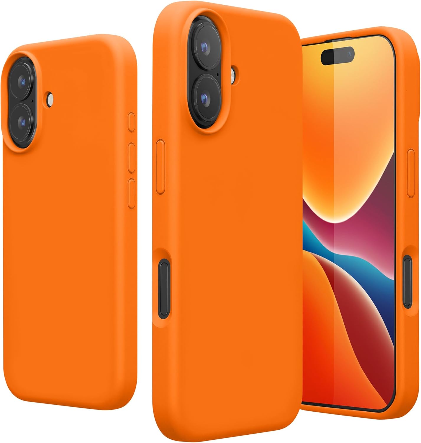 KW iPhone 16 Plus Θήκη Σιλικόνης Rubberized TPU - Fruity Orange