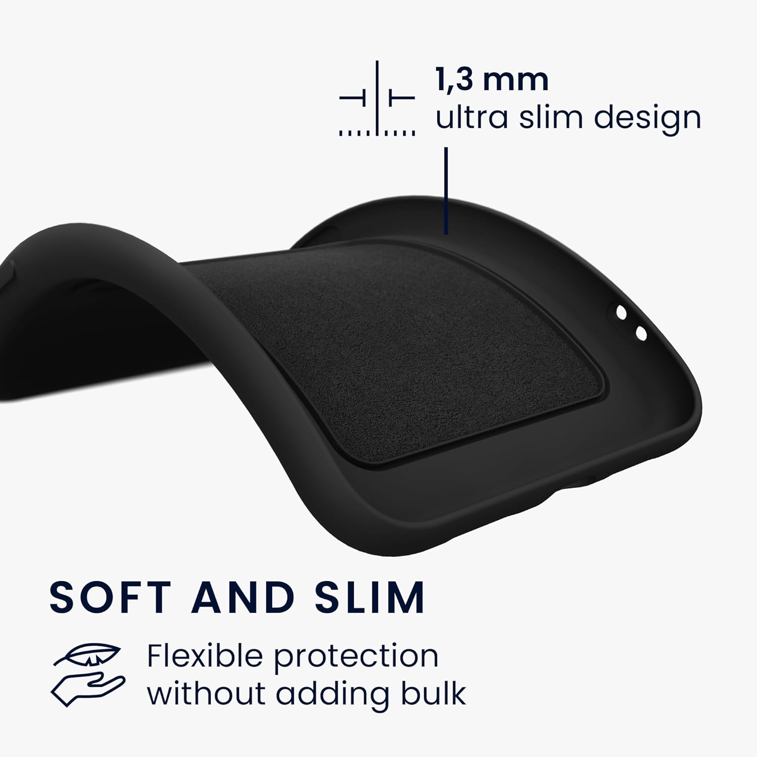 KW iPhone 16 Pro Max Θήκη Σιλικόνης TPU με Υποδοχή για Κάρτα - Black