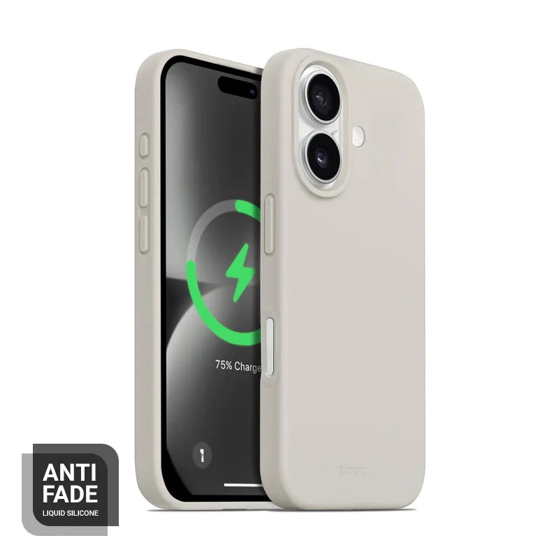 Crong iPhone 16 Color Cover Magnetic - Θήκη Σιλικόνης με MagSafe - Stone Beige