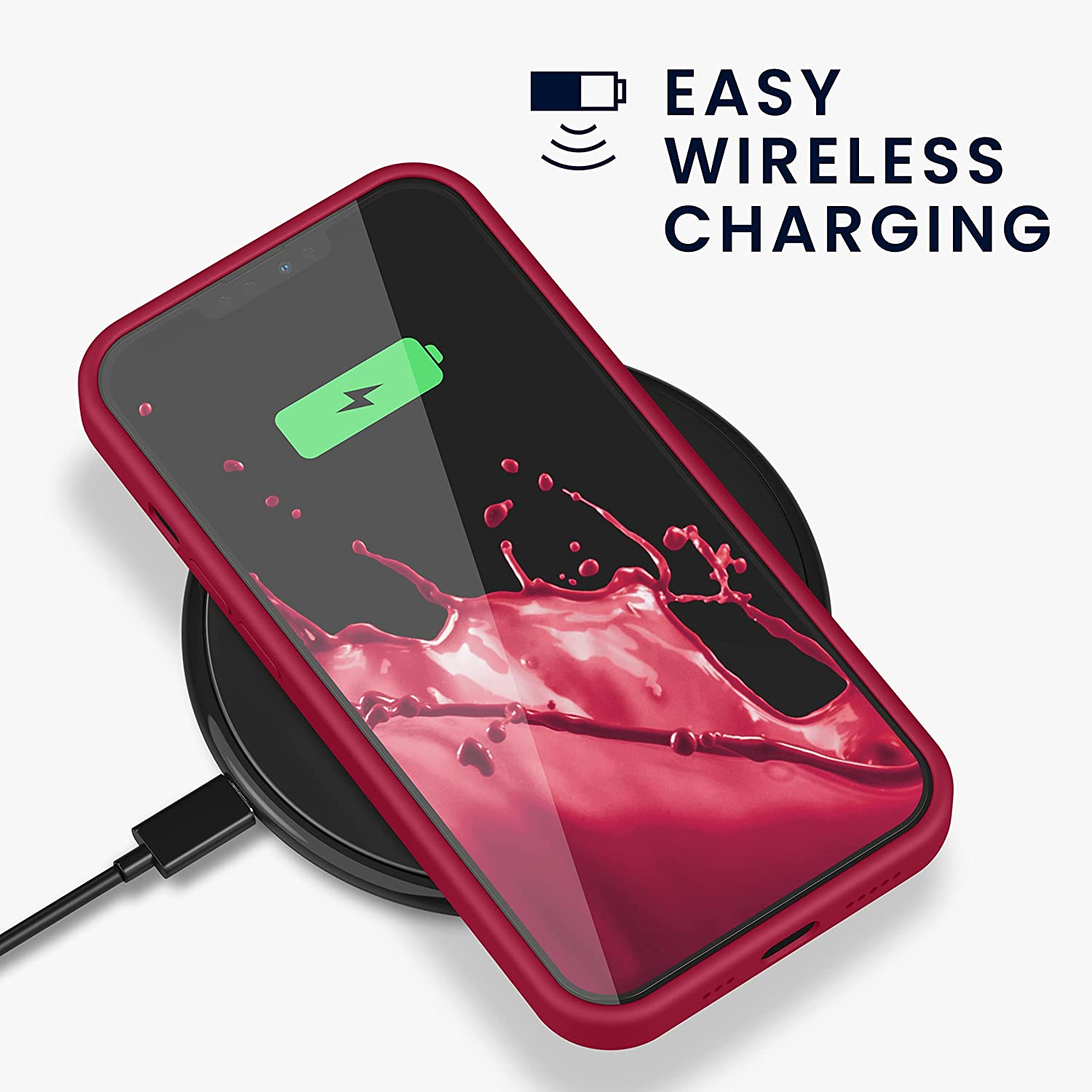 KW iPhone 13 Pro Θήκη Σιλικόνης Rubberized TPU - Sweet Cherry - 55880.229