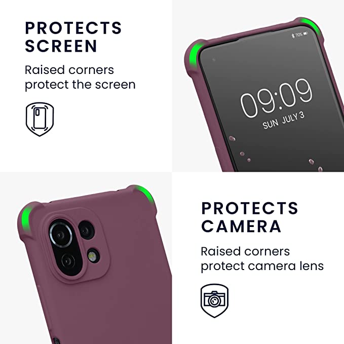 KW Xiaomi Mi 11 Lite / Mi 11 Lite 5G Θήκη Σιλικόνης TPU με Λουράκι - Bordeaux Violet - 55902.187