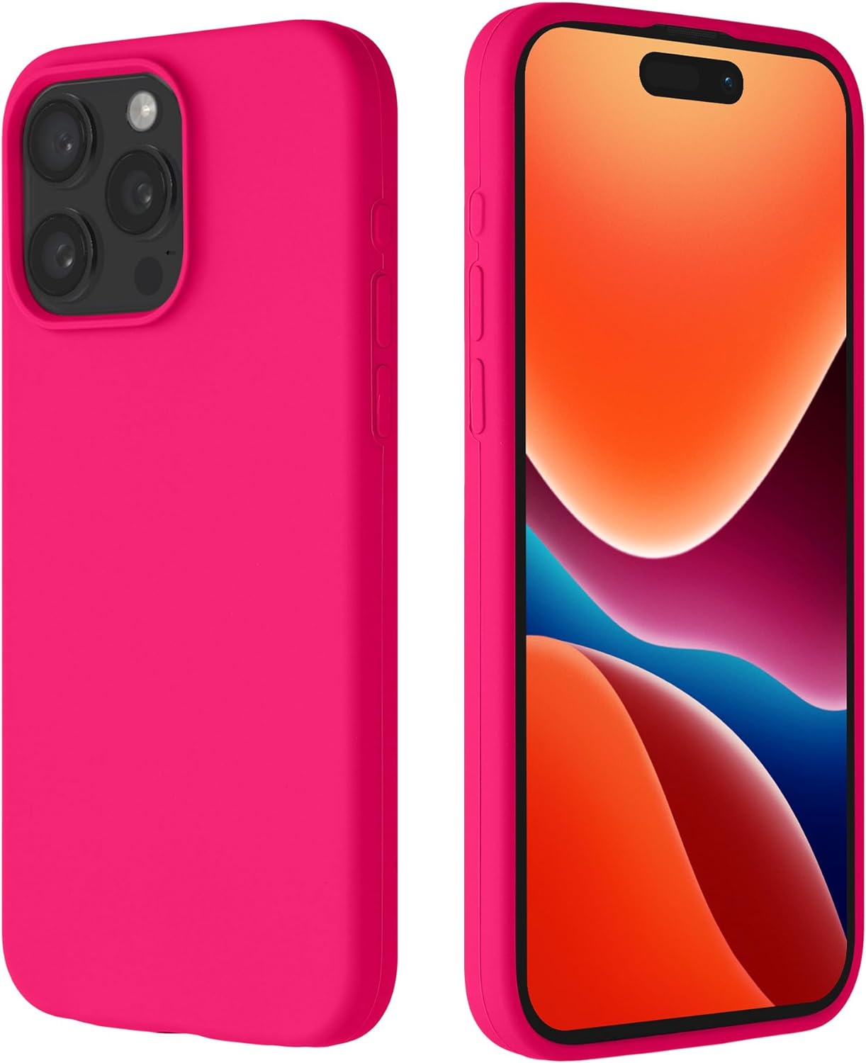 Kalibri iPhone 15 Pro Max Θήκη Σιλικόνης Rubberized TPU - Neon Pink