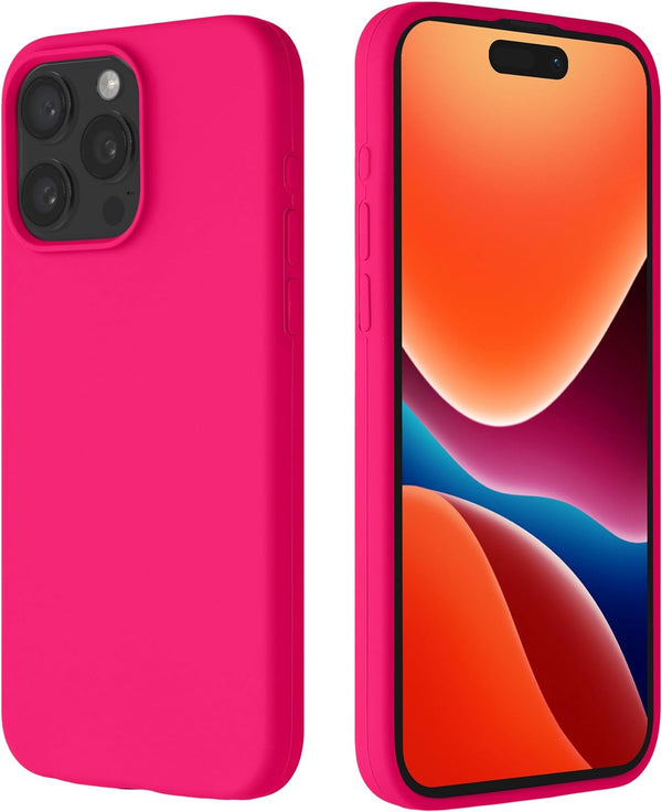 Kalibri iPhone 15 Pro Max Θήκη Σιλικόνης Rubberized TPU - Neon Pink