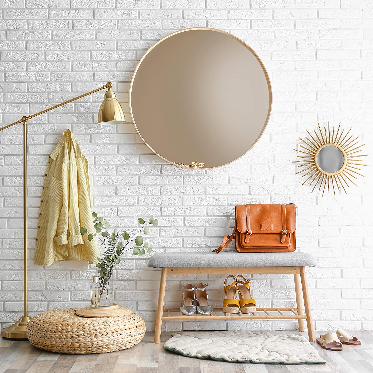 Relaxdays Πάγκος Παπουτσιών από Μπαμπού για 4 Ζευγάρια Παπουτσιών - Grey / Natural - 4052025223403