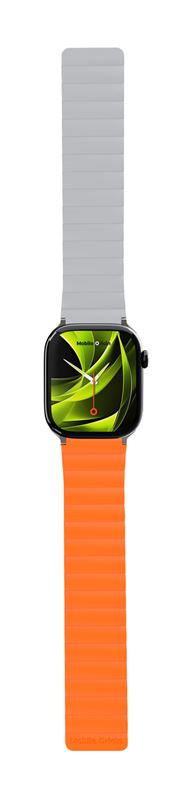 Mobile Origin Λουράκι Apple Watch 4/5/6/7/8/9/10/11 - SE (1/2/3) - Ultra (1/2/3) - 42/44/45/49mm Strap II Σιλικόνης - Orange / Grey