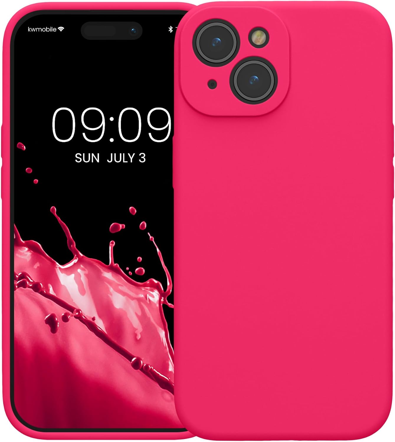 KW iPhone 15 Θήκη Σιλικόνης Rubberized TPU - Neon Pink