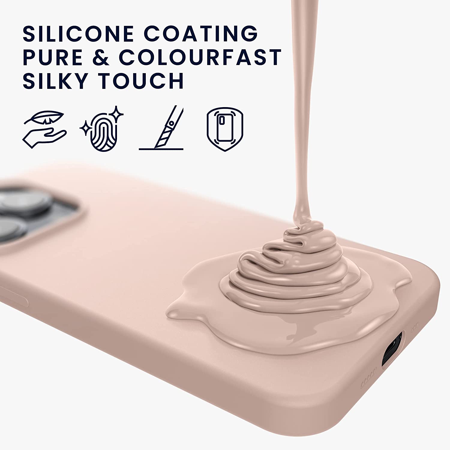 KW iPhone 14 Pro Θήκη Σιλικόνης Rubberized TPU - Coconut Swirl - 59081.225