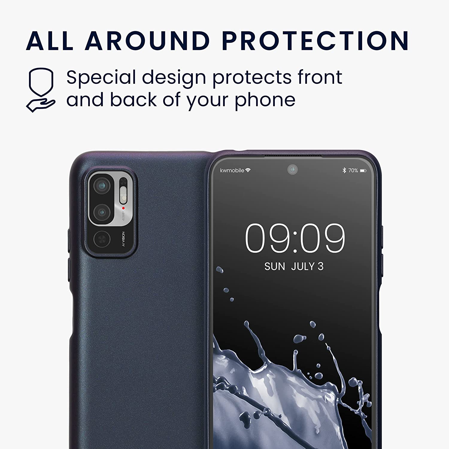KW Xiaomi Redmi Note 10 5G / Poco M3 Pro 5G Θήκη Σιλικόνης TPU - Metallic Blackberry - 57664.115