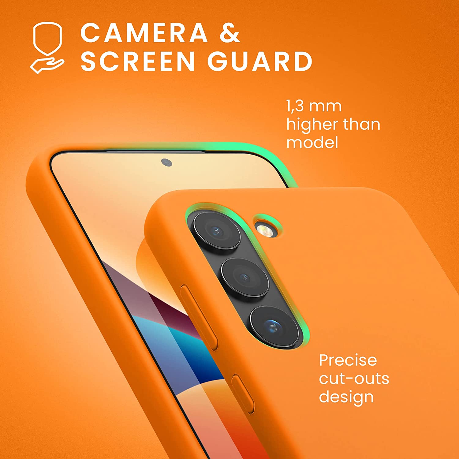 KW Samsung Galaxy S23 Θήκη Σιλικόνης Rubberized TPU - Fruity Orange - 60273.150