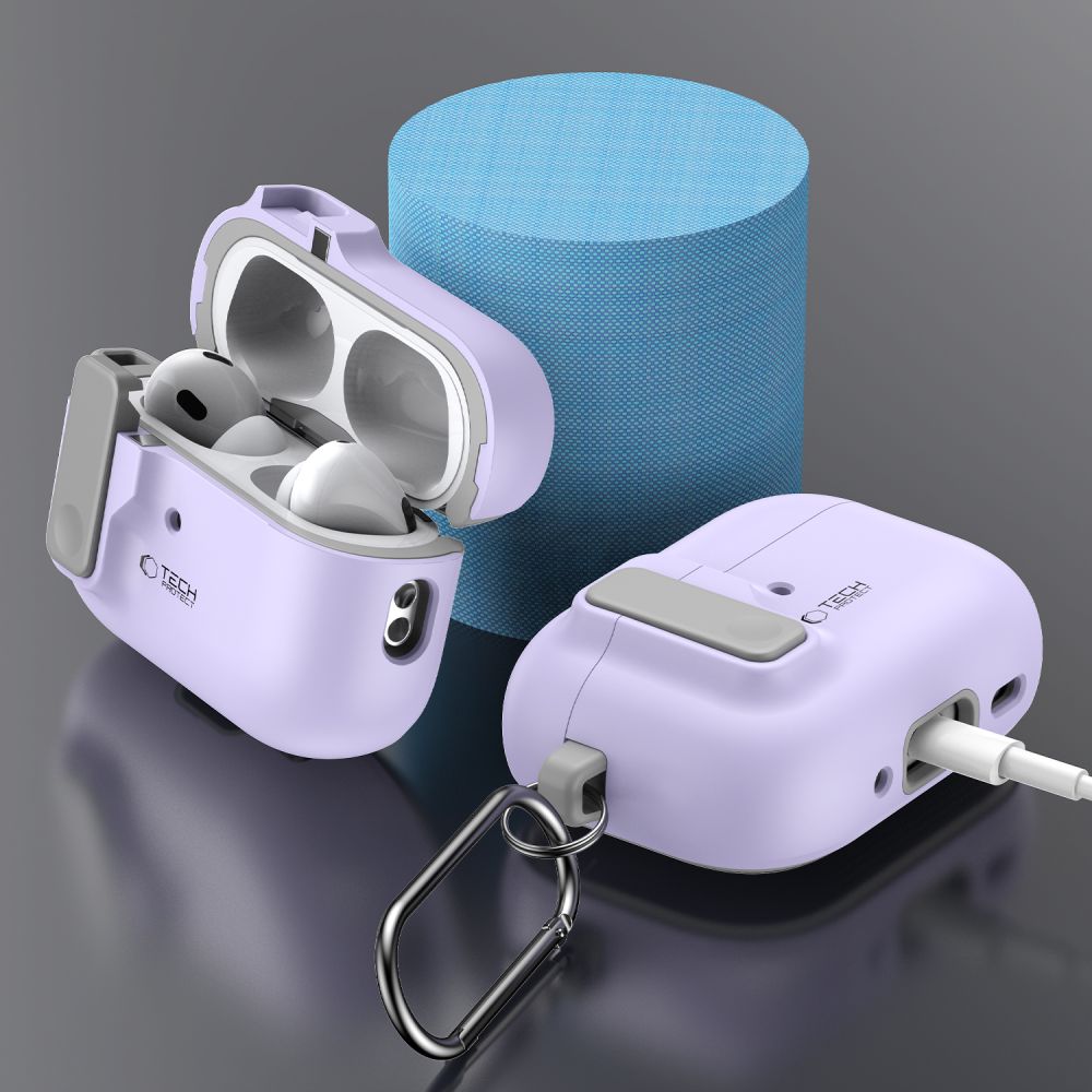 Tech-Protect AirPods Pro 1 / 2 Θήκη από Σκληρό Πλαστικό - Slim Hook - Lavender
