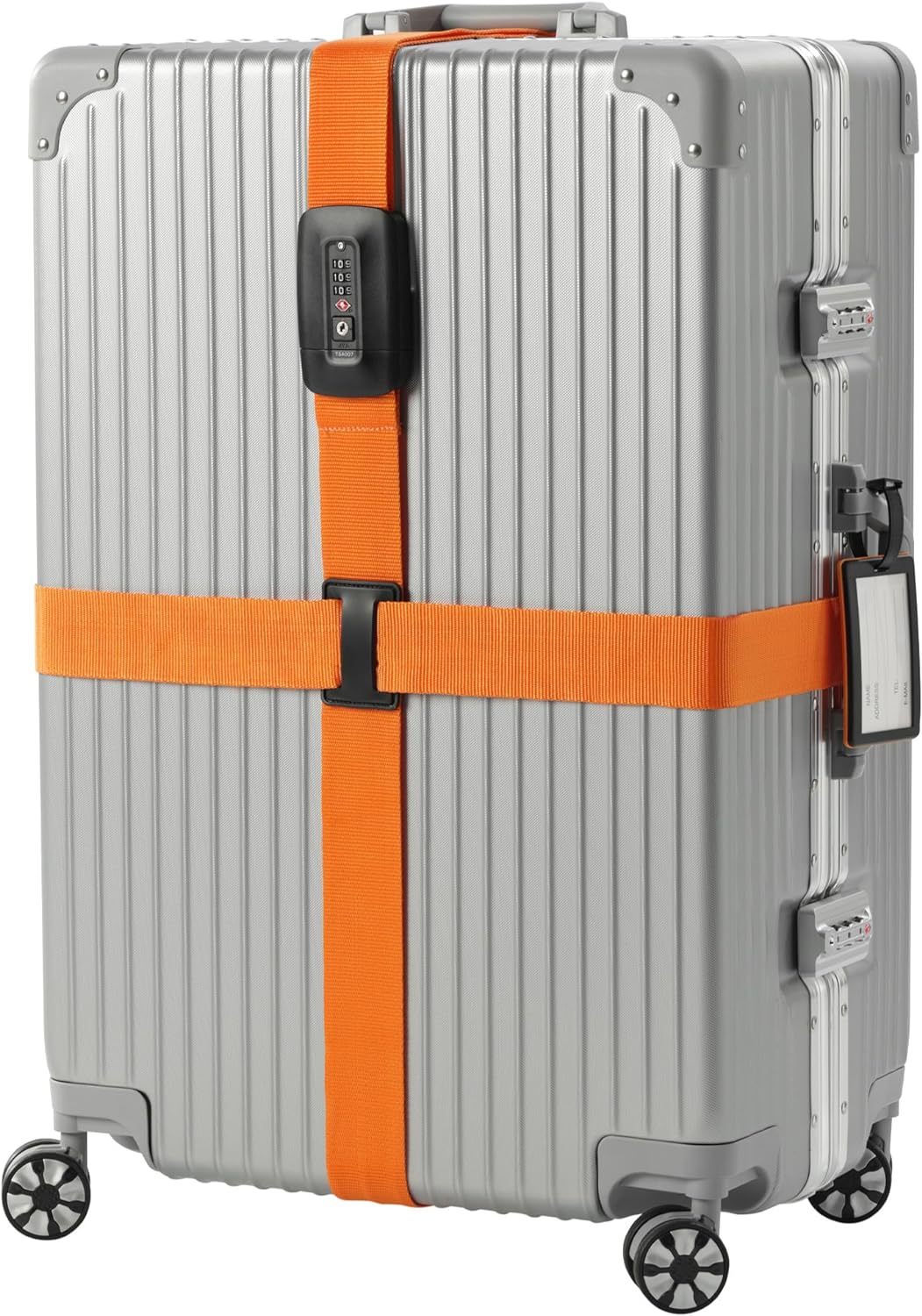 Navaris Ιμάντας Προστασίας Αποσκευών με Κλειδαριά με Συνδυασμό - Orange - 51357.29