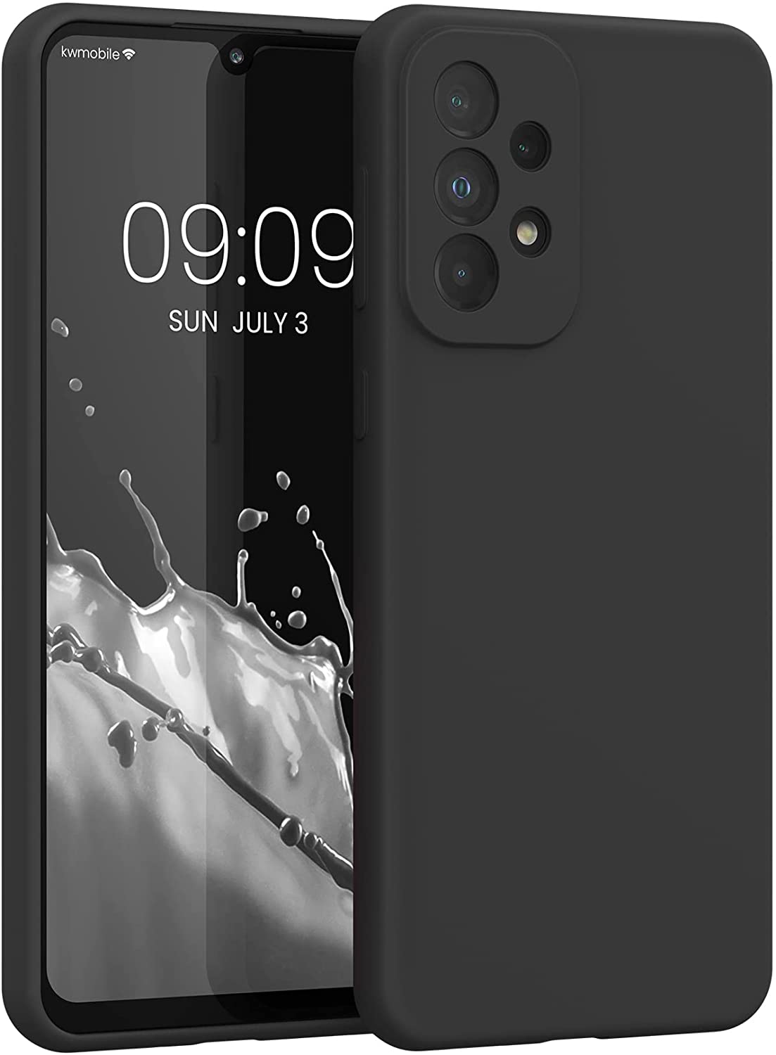 KW Samsung Galaxy A33 5G Θήκη Σιλικόνης Rubberized TPU - Black - 57833.01