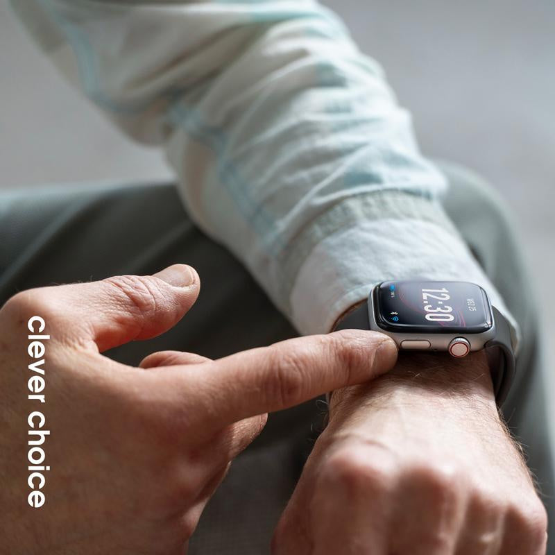 Crong Λουράκι Apple Watch 4/5/6/7/8/9/10/11 - SE (1/2/3) - ULTRA (1/2/3) - 44/45/46/49mm Σιλικόνης - Liquid Strap - Graphite