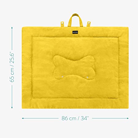 Navaris Φορητό Κρεβάτι για Κατοικίδια - 86.5 x 65 x 1 cm - Yellow - 55579.06