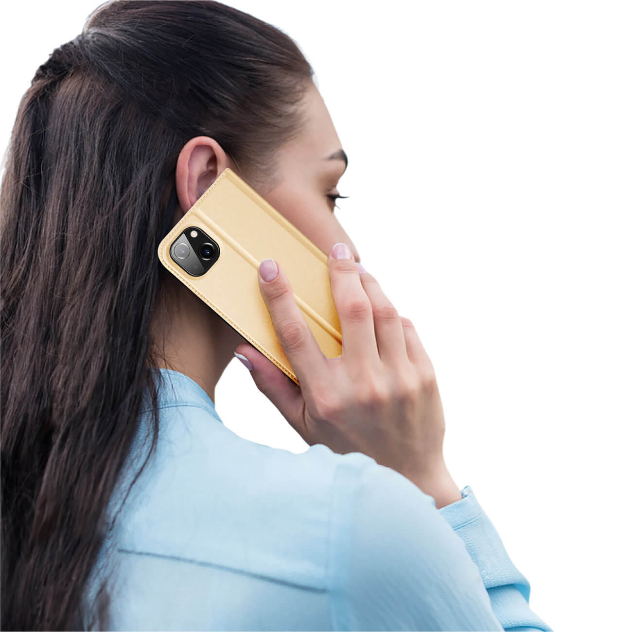 Dux Ducis iPhone 14 Plus Flip Stand Case Θήκη Βιβλίο - Gold