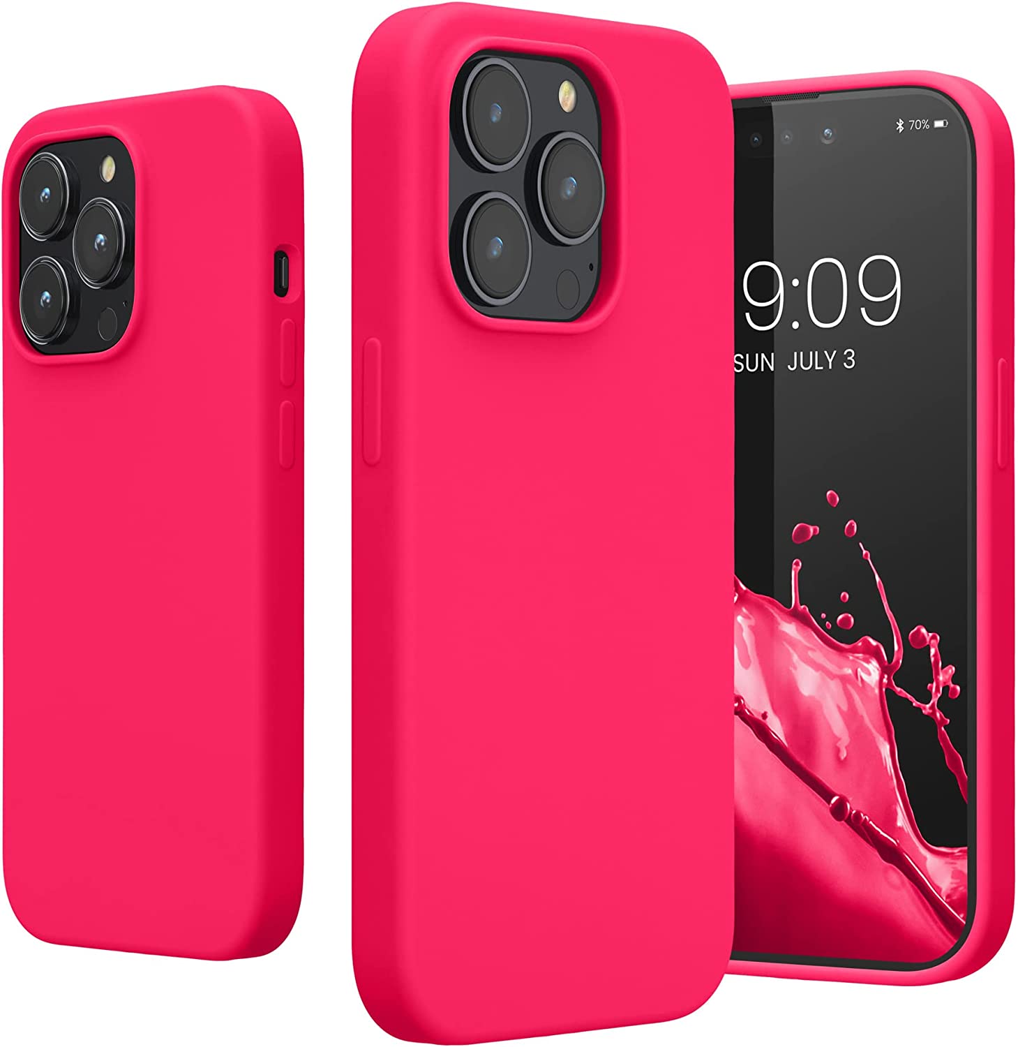 KW iPhone 14 Pro Θήκη Σιλικόνης TPU - Neon Pink - 59073.77