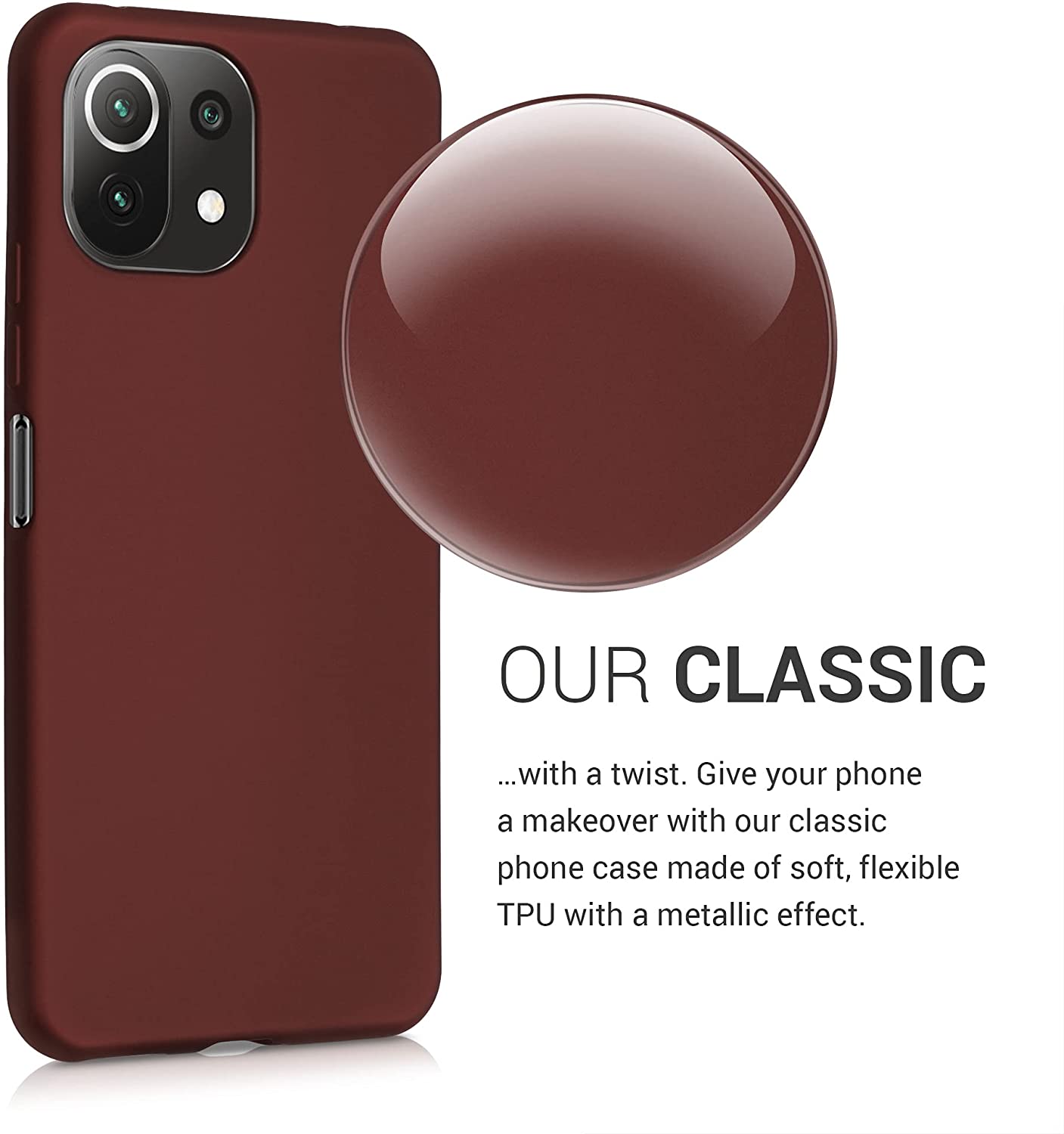 KW Xiaomi Mi 11 Lite / Mi 11 Lite 5G Θήκη Σιλικόνης TPU - Metallic Ruby Red - 54727.178