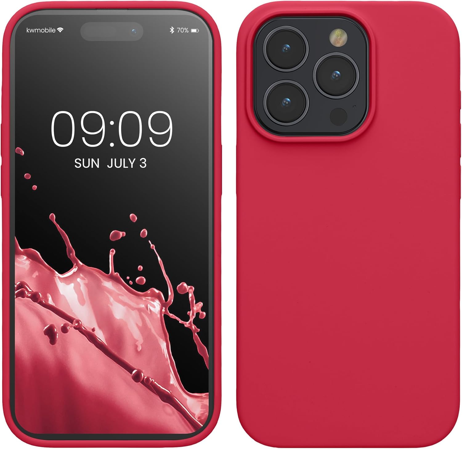 KW iPhone 15 Pro Θήκη Σιλικόνης Rubberized TPU - Pomegranate Red