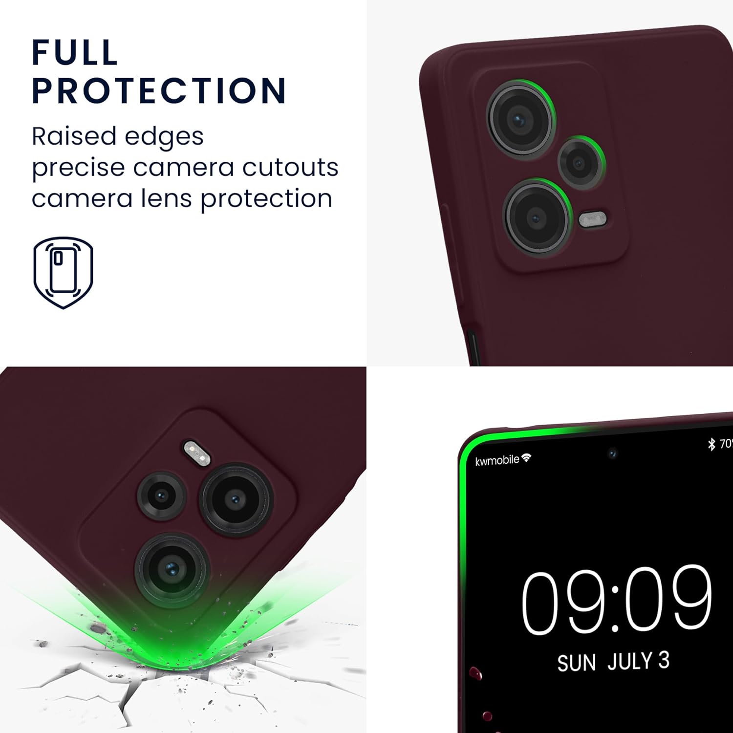 KW Xiaomi Redmi Note 12 Pro+ Θήκη Σιλικόνης Rubberized TPU - Bordeaux Purple