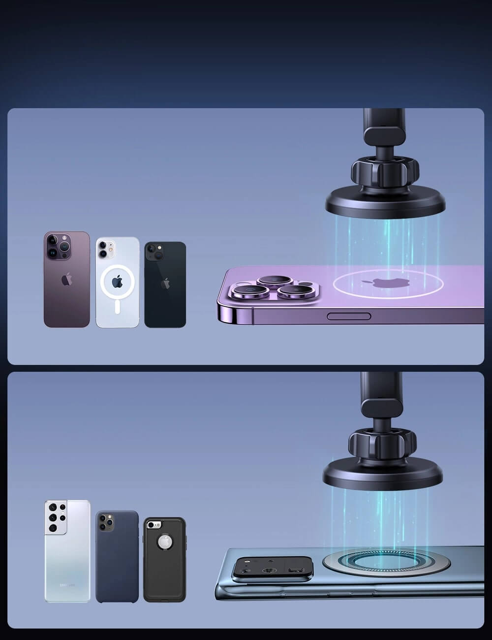 Joyroom Μαγνητική Βάση Αυτοκινήτου για το Ταμπλό και τον Αεραγωγό του Αυτοκινήτου - Black - JR-ZS366