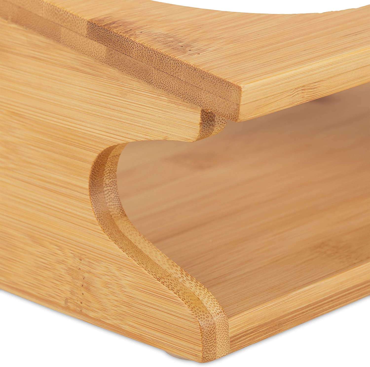 Relaxdays Ξύλινη Βάση από Μπαμπού με 2 Μπολ από Ανοξείδωτο Ατσάλι για Κατοικίδια - 300 ml - Natural - 4052025288600