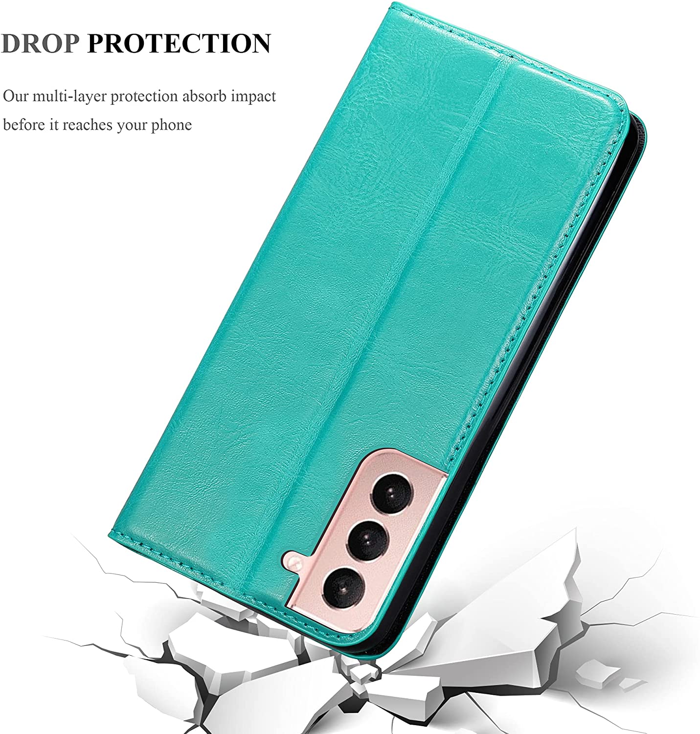 Cadorabo Samsung Galaxy S21 Plus Θήκη Βιβλίο Stand - Petrol Turquoise