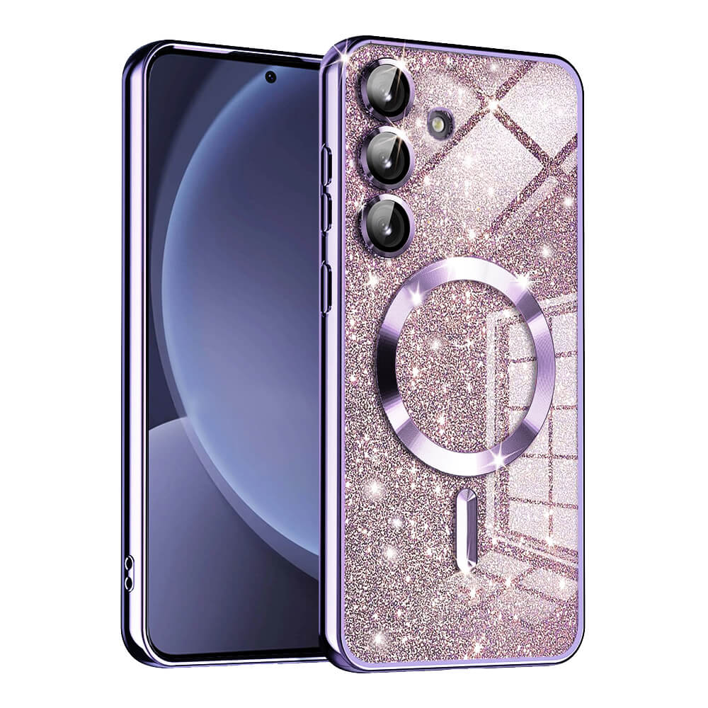 Techsuit Samsung Galaxy S25 - Luxury Glitter MagSafe - Θήκη Σιλικόνης - Light Purple