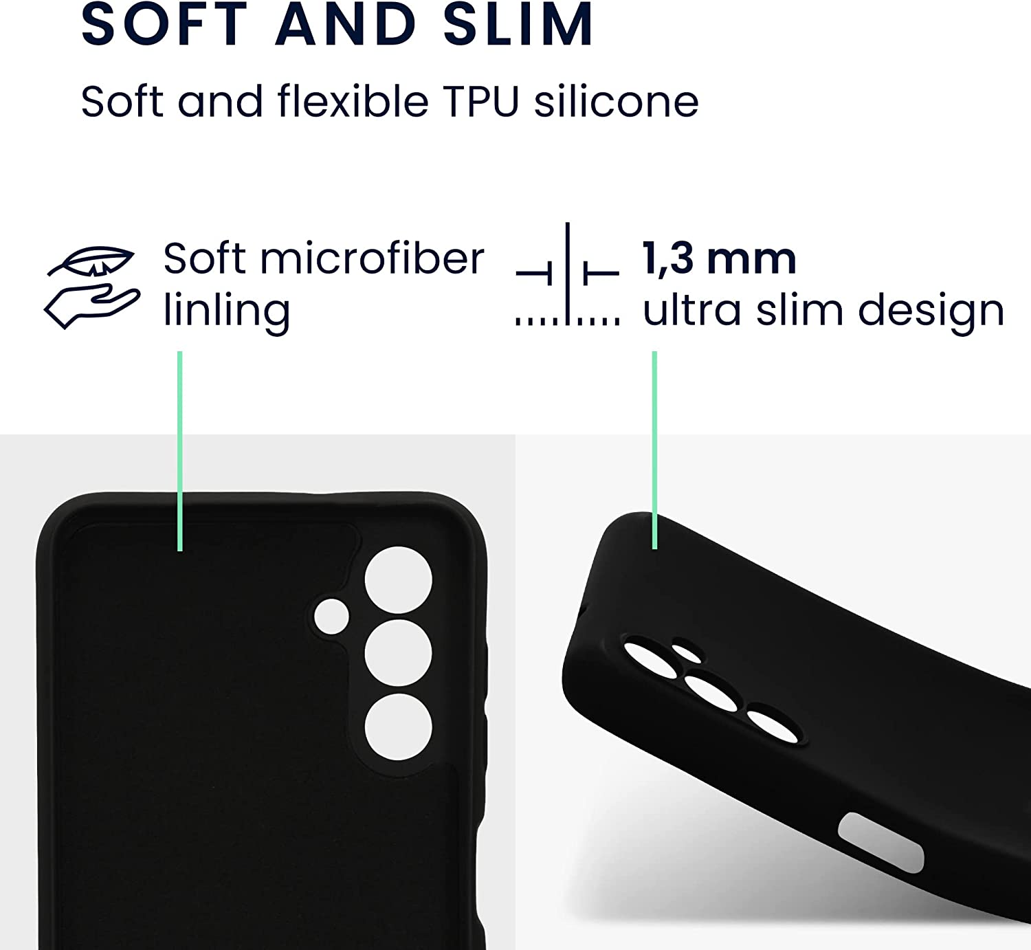 KW Samsung Galaxy A13 5G Θήκη Σιλικόνης Rubberized TPU - Black - 58039.01