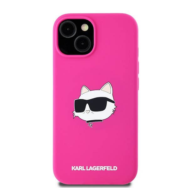Karl Lagerfeld iPhone 14 Plus / 15 Plus - Silicone Choupette Head Print - MagSafe Θήκη Σιλικόνης - Fuschia - KLHMP15MSCHPPLF - likebrands.gr