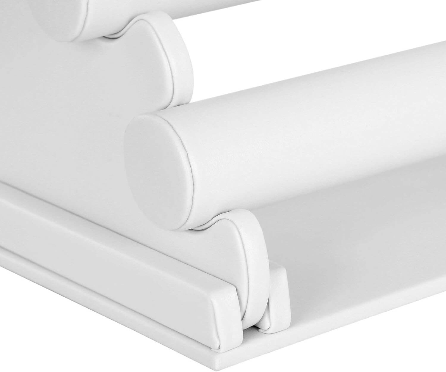 Songmics Βάση από Συνθετικό Δέρμα με 3 Μπάρες για Βραχιόλια και Ρολόγια - White - JDS101