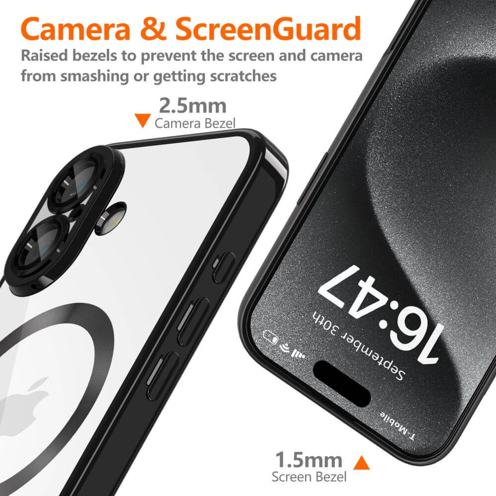 Tech-Protect iPhone 16 MagFlex Θήκη Σιλικόνης TPU με MagSafe - Διάφανη / Shiny Black