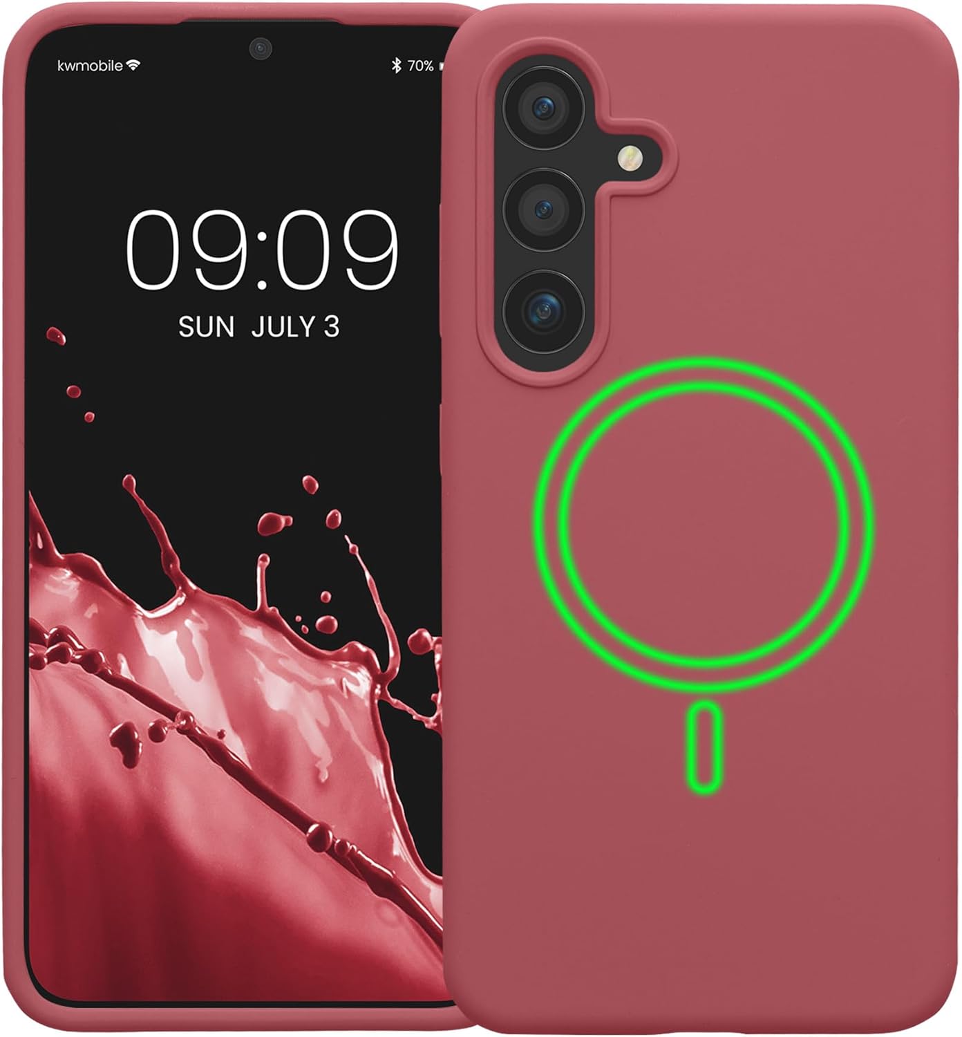 KW Samsung Galaxy S24 Θήκη Σιλικόνης Rubber TPU με MagSafe - Dark Rose