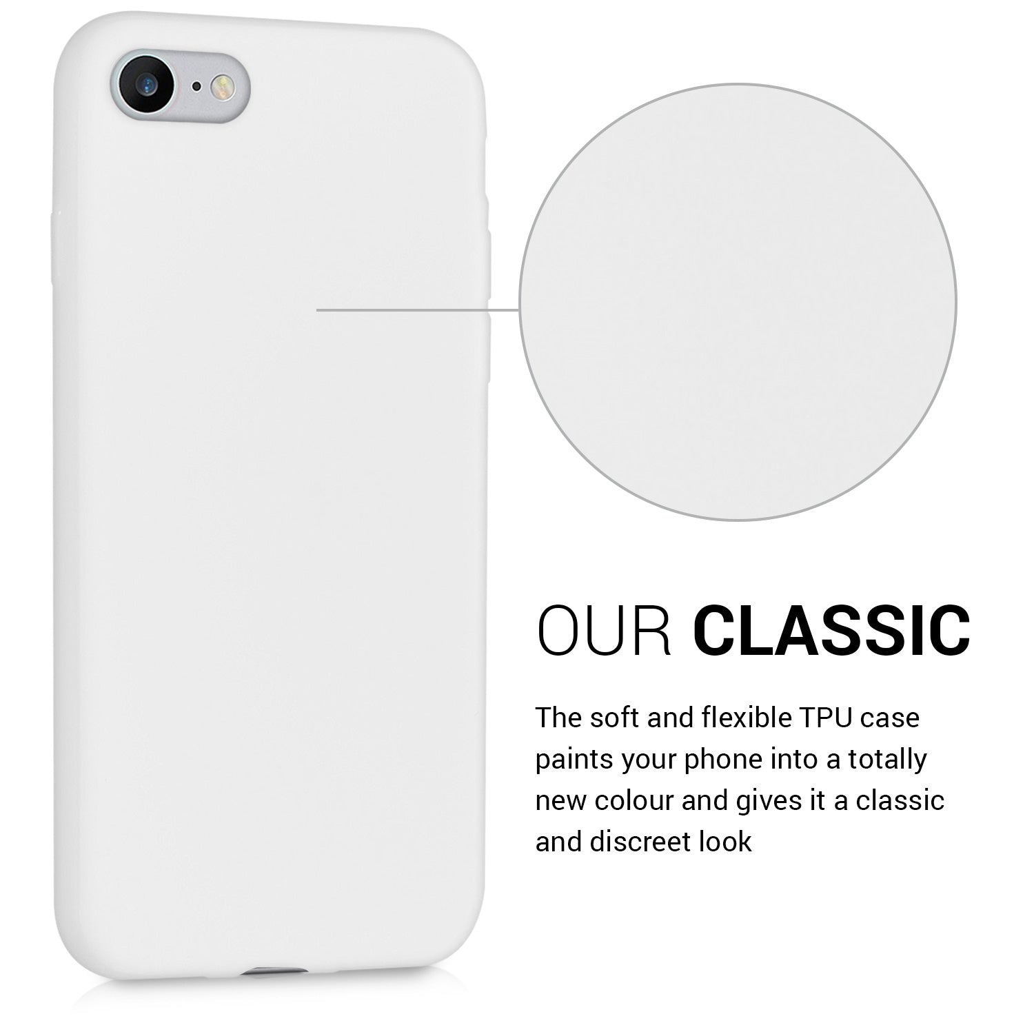 KW iPhone SE 2022 / SE 2020 / 7 / 8 Θήκη Σιλικόνης TPU - White Matt - 39458.48
