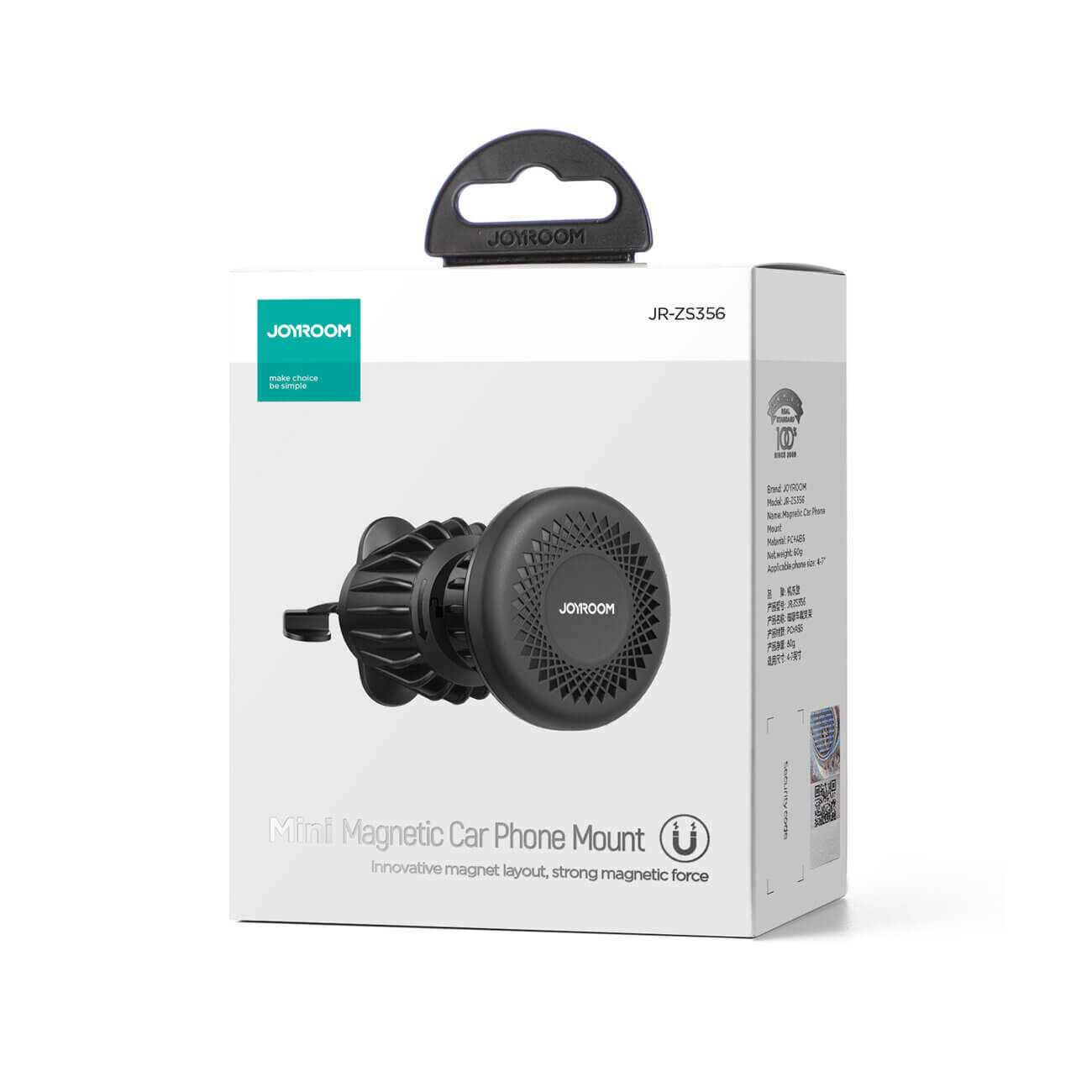 Joyroom Universal Μαγνητική Βάση Αυτοκινήτου Αεραγωγού - Dark Grey - JR-ZS356