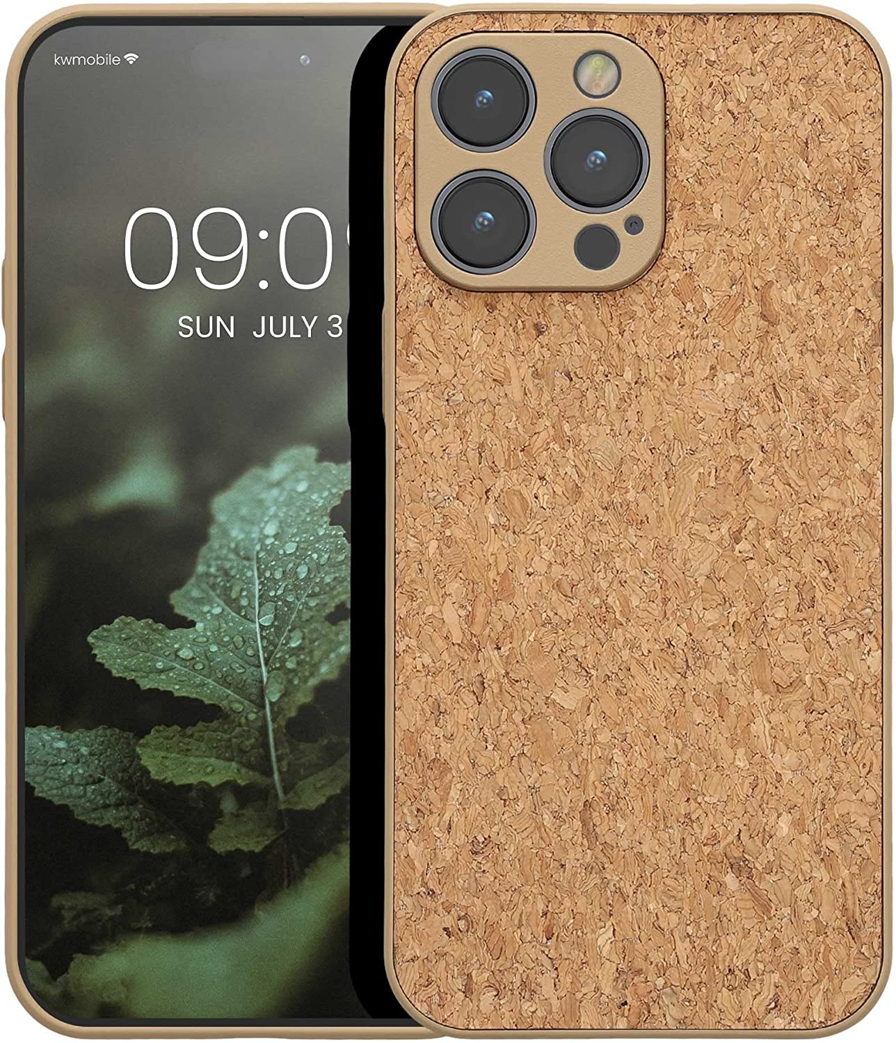 KW iPhone 14 Pro Max Σκληρή Θήκη από Φελλό με Πλαίσιο Σιλικόνης - Light Brown - 60263.24