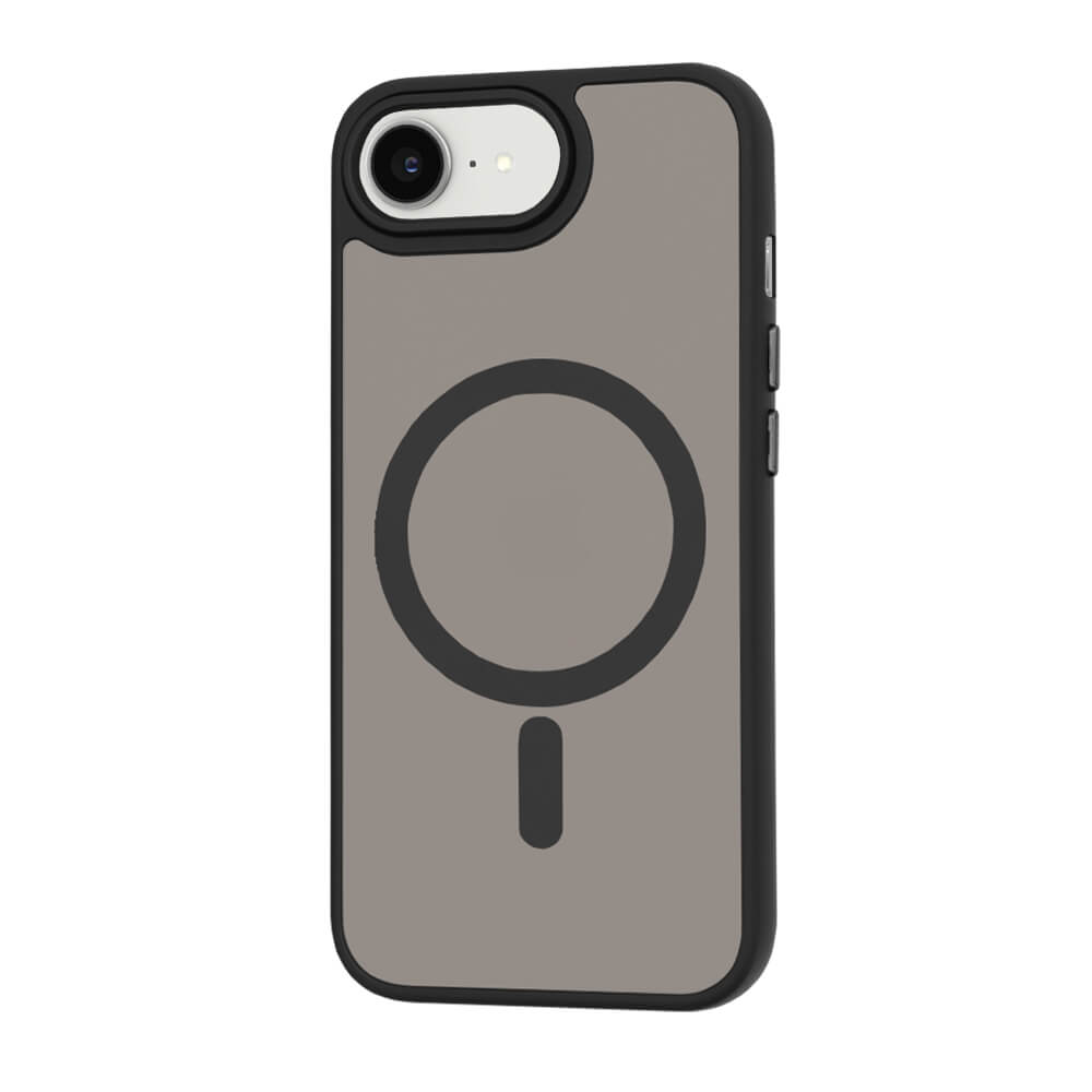 Techsuit iPhone 16e - HaloFrost Series MagSafe - Σκληρή Θήκη με Πλαίσιο Σιλικόνης - Smoke Black