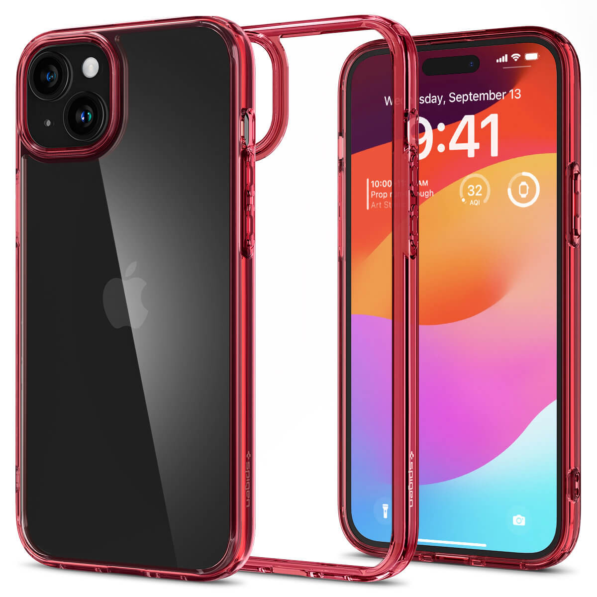 Spigen iPhone 15 Plus - Ultra Hybrid Σκληρή Θήκη με Πλαίσιο Σιλικόνης - Red Crystal