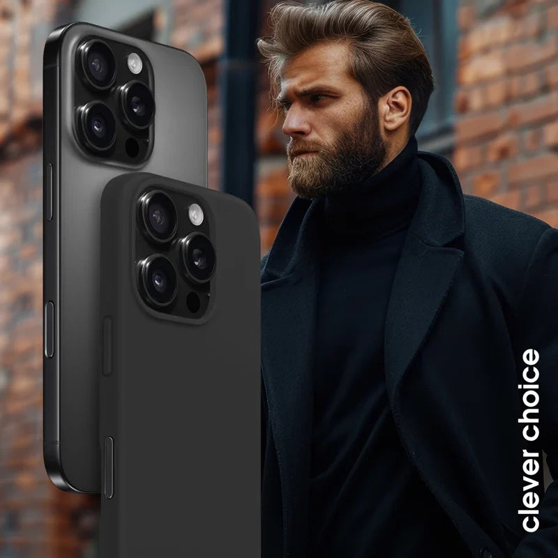 Crong iPhone 16 Pro Color Cover Magnetic - Θήκη Σιλικόνης με MagSafe - Black