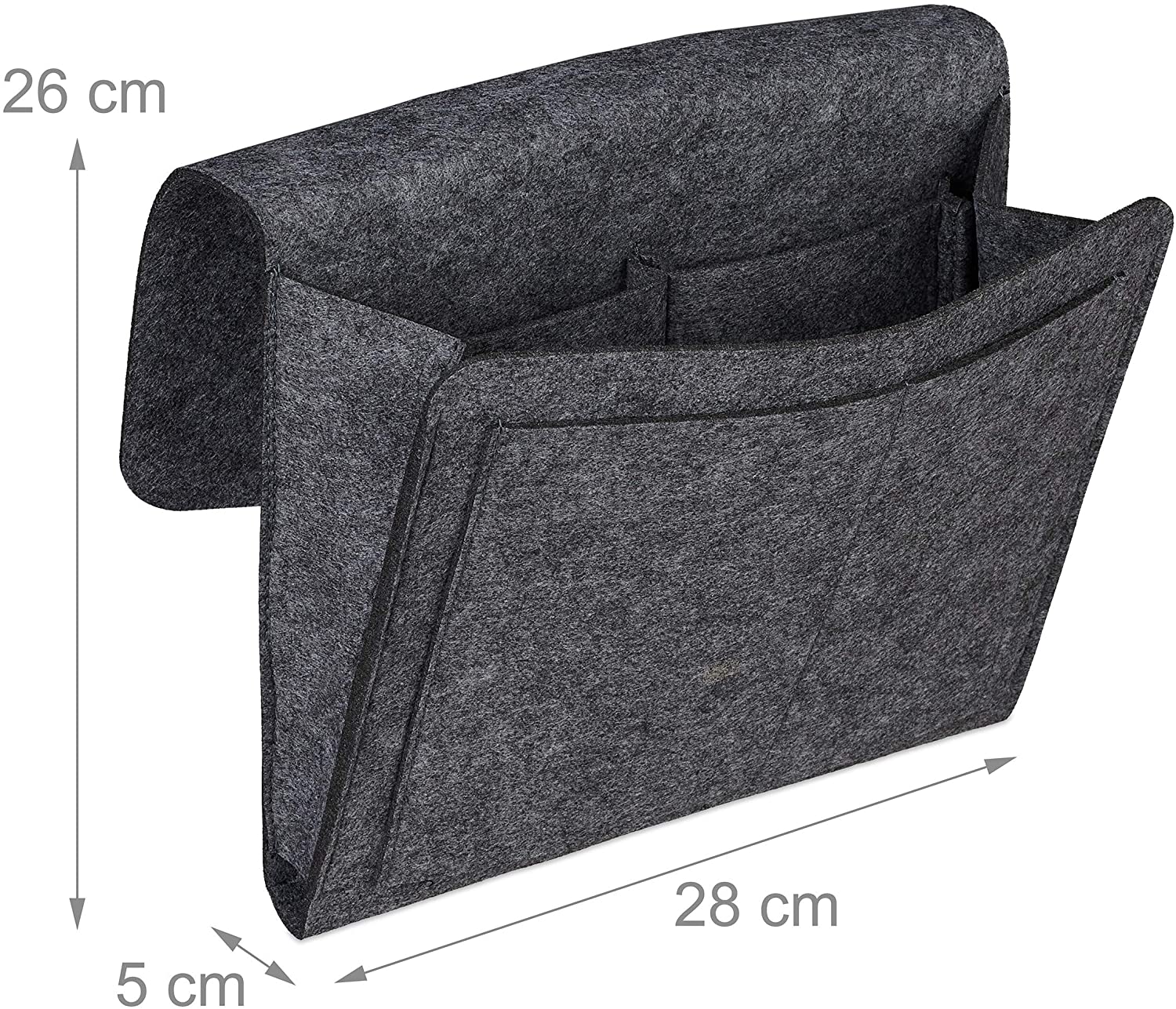 Relaxdays Bed Pocket Τσέπη Organiser Κρεβατιού - Dark Grey - 4052025898380