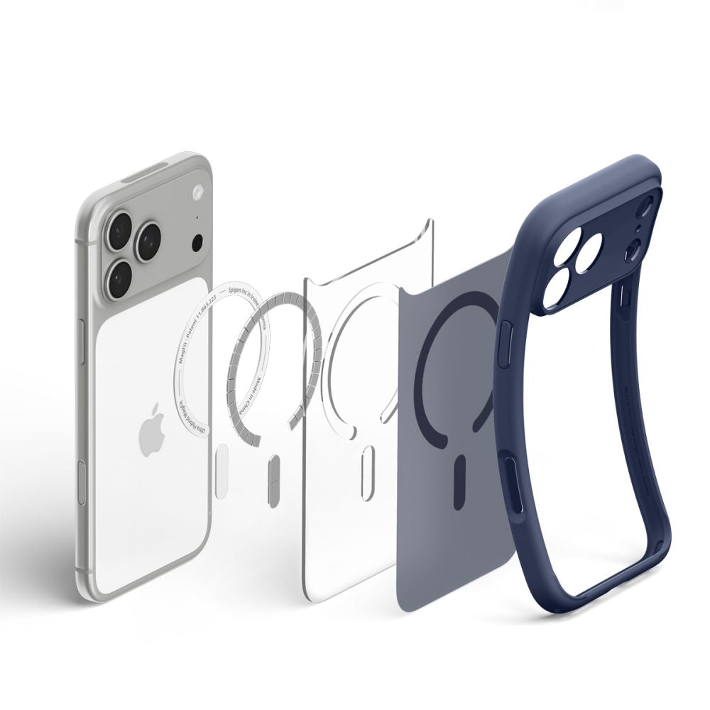 Spigen iPhone 18 Pro / iPhone 17 Pro - Σκληρή Θήκη με Πλαίσιο Σιλικόνης Και MagSafe - Ultra Hybrid Mag - Frost Deep Blue