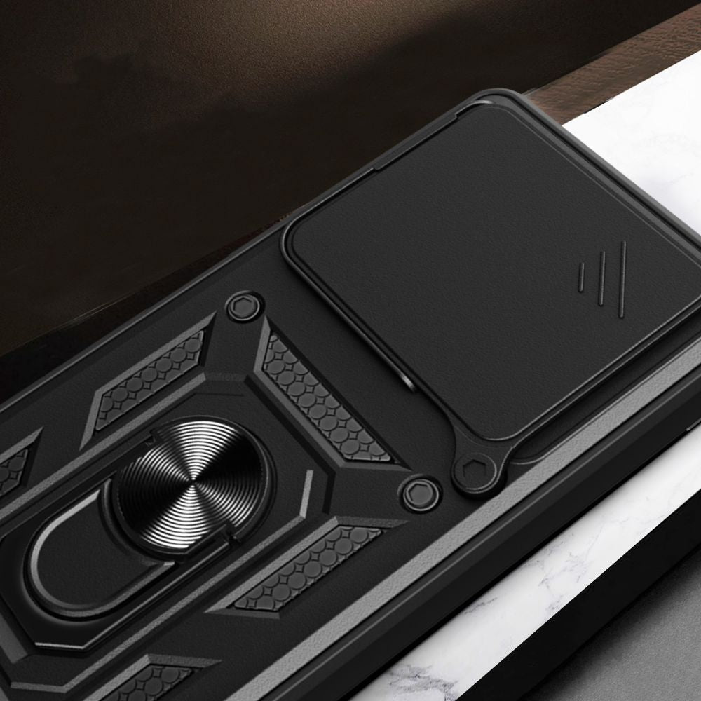 Tech - Protect Xiaomi Redmi Note 15 Pro+ 5G / Poco M8 Pro - Σκληρή Θήκη με Πλαίσιο Σιλικόνης και Δαχτυλίδι Συγκράτησης - Camshield Pro - Matte Black