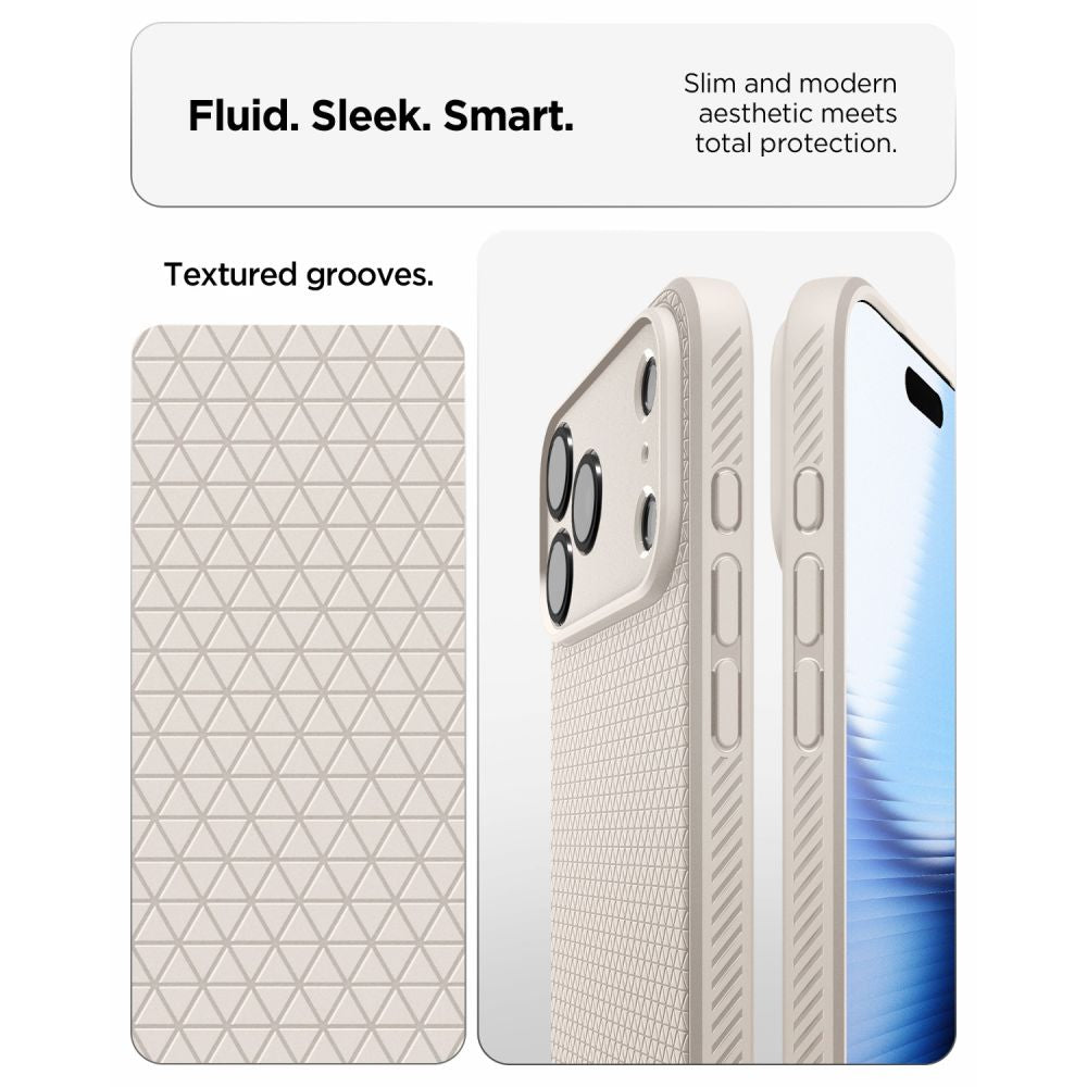 Spigen iPhone 18 Pro Max / iPhone 17 Pro Max - Θήκη Σιλικόνης - Liquid Air - Natural Titanium