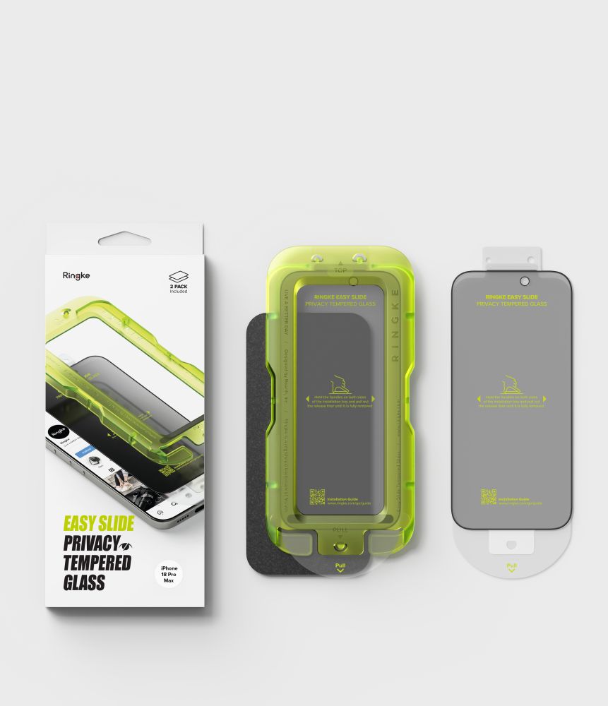 Ringke iPhone 18 Pro Max - Privacy Αντιχαρακτικό Γυαλί Οθόνης - 2 Τεμάχια - Easy Slide - Privacy