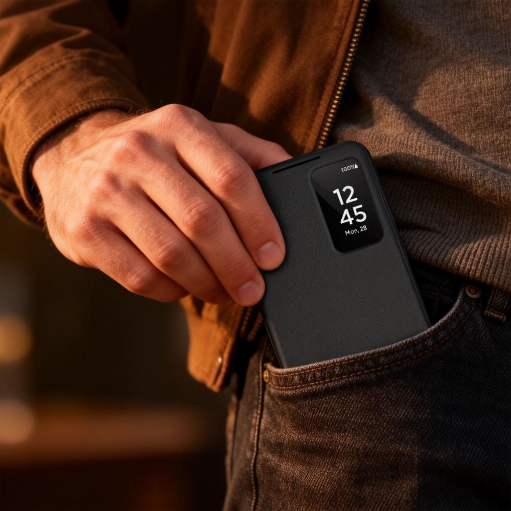 Tech - Protect Samsung Galaxy S26 - Θήκη Βιβλίο με Θέση για 1 Κάρτα - Smart Wallet - Matte Black