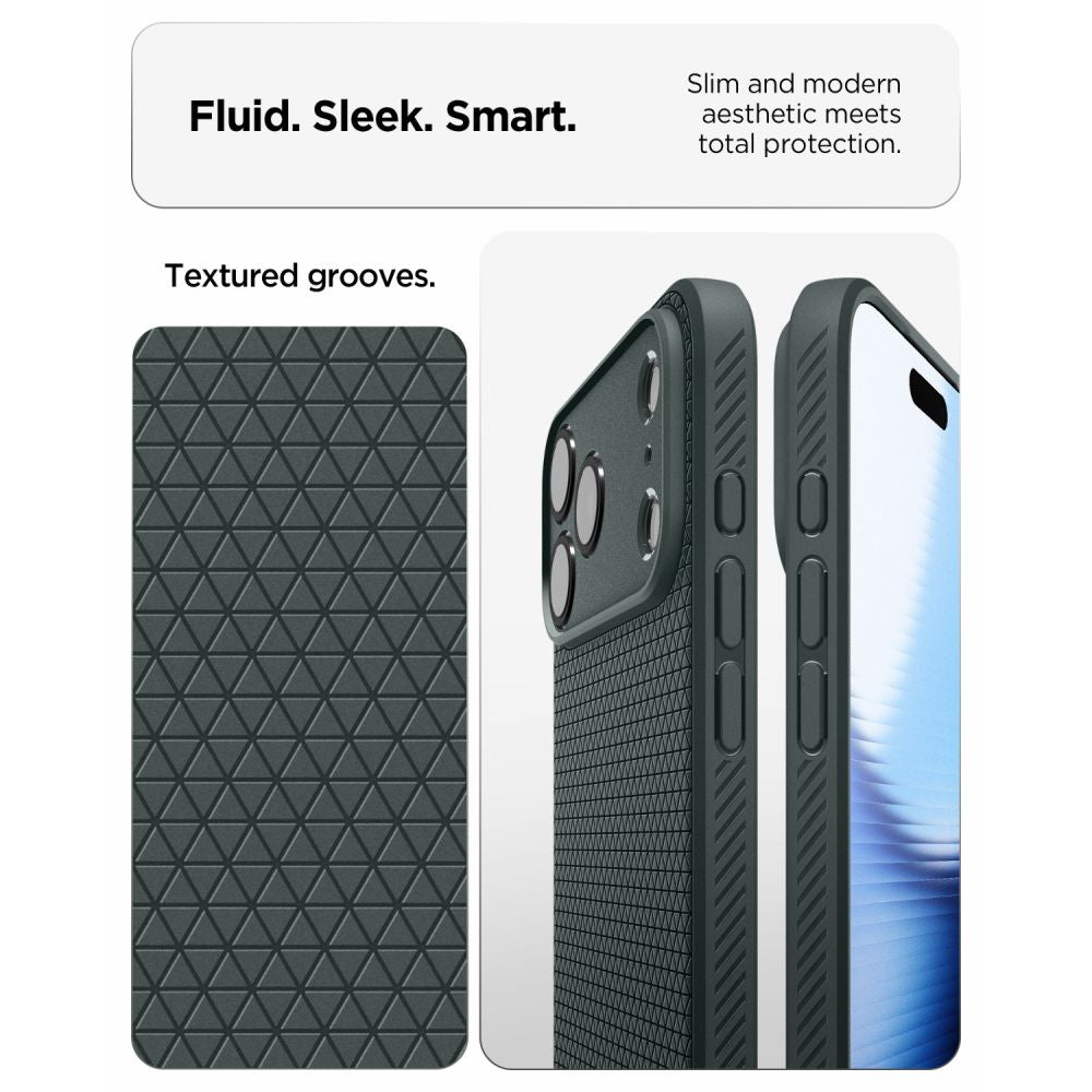 Spigen iPhone 18 Pro / iPhone 17 Pro - Θήκη Σιλικόνης - Liquid Air - Abyss Green